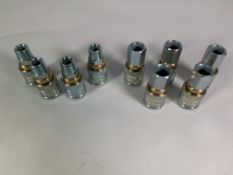 Assorted PCL 1/2 Airflow Coupling Pieces, five Fem