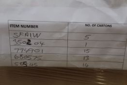 A pallet of as new Deflecto Acrylic Marketing Equipment to include A1 mitred white snap frames, A5 l