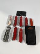 Nine assorted Penknives to include Gerber Bear Gri