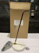 Chelsom Lighting Rock Desk Lamp, Marbal/Brass Effe