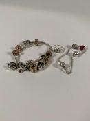 Pandora Charm Bracelet with twelve Charms.