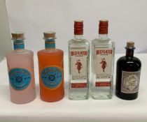 Five assorted Gins to include Beefeaters 2 x 700ml, Monkey 47 Schwarzwald 500ml, Malfy (Italy) Blood