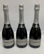 Three Gusbourne 2019 Blanc De Blancs English Sparkling Wine 3 x 750ml (One label with slight distres