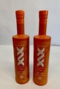 Two XIX Gumball Orange Flavoured Vodka 2 x 700ml (Outer Bottle Scratched and Distressed).