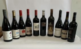 Ten assorted Red Wines to include House of Rodogallo Primitivo 2022, 750ml, Fonte Al Vescovo 2022 To