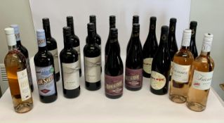 Eighteen assorted Red/White/Rose Wines to include Jam Shed Shiraz 2 x 750ml, Blanville Merlot 2018 5