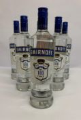 Six Smirnoff No57 100 Vodka Smooth and Full Bodied 6 x 1ltr.