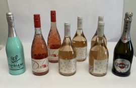 Four Lote5 Douro 2023 Rose 4 x 750ml, Martini Asti 750ml, two San Silvestro Dulcis Strawberry Moscat