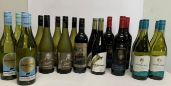 Twenty assorted Red/White Wines to include Jacobs Creek, The Reprobates Chardonnay, Bancroft Estate,