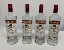 Four Smirnoff No 21 Original Vodka 4 x 1ltr.