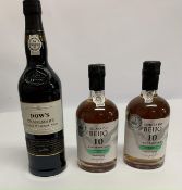 Two Quinta Do Beijo 10 Year Old White Port 2 x 500ml, Dows Tradesmark Finest Reserve Port 750ml.