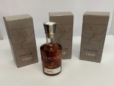 Three Oracle Cognac VSOP 3 x 700ml, Boxed.