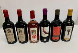 Six assorted Wines to include Apeneste Puglia Bianco 2023,750ml, Cantiniere Puglia 2019 Rosso, 750ml