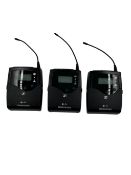 Three pre-owned Sennheiser SK 300 G4-RC Bodypack Transmitters (Sold as seen).