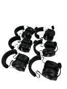 Six pre-owned Sena Tufftalk M Headsets (Sold as seen).