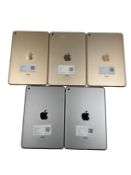 Four pre-owned Apple iPad Mini 4 A1538 64GB (iCloud unlocked. Various conditions).