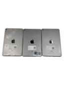 Three pre-owned Apple iPad Mini 4 A1538 64GB (iCloud unlocked. Various conditions).