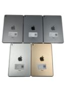 Four pre-owned Apple iPad Mini 4 A1538 64GB (iCloud unlocked. Various conditions).