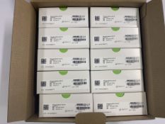 A box of Ten Phonax Nathos Auto SP Hearing Aids (REF: 050-0295-P438) Chestnut. As new