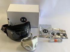 A Xuper Mask Bluetooth Face Mask with HEPA Filters and Earphones in White/Grey (REF: XMSK01-WH-SM).