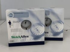 Two as new Welch Allyn DS44-11 Gauge with Durable One-Piece Adult Cuff (REF: DS44-11).