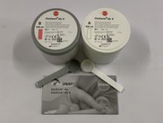 A box of two Otoform Ak X curing ear impression silicone 2x 500ml, A+B, 1x Pink, 1x White. (REF: 475