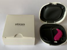 Oticon Xceed Play 1 BTE UP (REF: 214285) Pink. As new (1 Hearing Aid included)