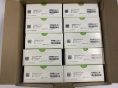 A box of Ten Phonax Nathos Auto SP Hearing Aids (REF: 050-0295-P438) Chestnut. As new