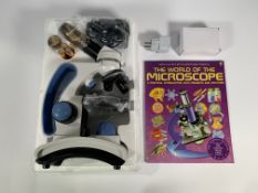 AmScope M162 Series Portable Compound Microscope Kit 40X-1000X with World of the Microscope Book (97