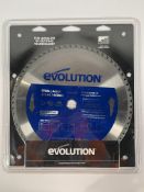 As new Evolution M355TCT-66CS Steel Cutting Blade 355mm x 25.4mm x 66T, Ultra High Grade Carbide Tee