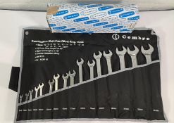 Cembre KCW16 Combination 16 Piece Wrench Set, 12 Point Ring Angled, box opened.