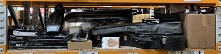 Assorted Audio, Musical and Stage Related Items, New and Preowned Items, Over One Shelf.