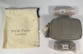 As new Pom Pom London City Bag Black, Winter Grey, individually handmade, crafted from 100% full-gra