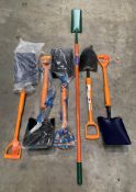 Six Insulated Tools; Two Carter No 2 Taper Mouth Shovels, two Carter Insulated Taper Mouth Shovels,