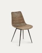 Kave Home Equal chair made from rattan, with black finished steel legs (stock image).