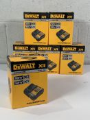 Six as new DeWalt Lithium Ion Battery Charger for 18V XR/20V XR (REF: DCB1104, EAN: 5035048752319).