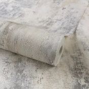 Twelve Grandeco Bosa Distressed Shimmer Rustic Artisan Plaster Effect Wallpaper - Neutral - 10.05m x