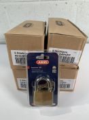 As new ABUS Solid 65/50 Padlocks, 4 boxes (24 Units). Outer packaging creased, items sealed.