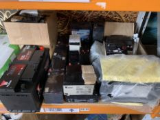 Large Quantity of Assorted Batteries, as New and Pre-owned. (1/2 Shelf)