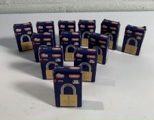 Twelve ABUS Mechanical 65/40 40mm Brass Padlock Keyed 405 - Security Level 5.