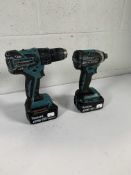 Pre-owned Makita 2017 DHP459 Drill and Makita 2017 DTD153 Impact Driver includes 2 x 18v Batteries.
