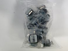 A bag of twenty Radtrak³ Long Term Radon Test Kits. As new