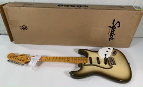 As new Fender Squier FSR Classic Vibe 70s Stratocaster Guitar, Antigua Burst with Maple Fingerboard