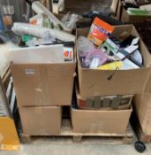 A pallet of miscellaneous items to include homewares, DIY, stationery and related items.