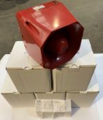 Five Eaton FHF Avisaline Industrial Sounders , Red, 115Vac/230Vac, AX08, As New in Box (FHF21533007/