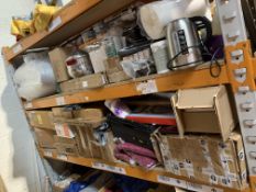 Assorted Items, mainly Household/Homewares and Related (two shelves).