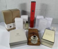 A box of assorted items to include White Stuff hand and body giftsets, fragrances sticks and The Rit