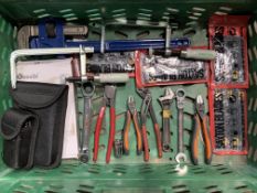 Fifteen pre-owned tool related items to include Festool, Bahco, Wurth, Expert - clamps, wrench, ratc