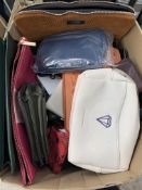 A box of assorted as new and pre-owned wallets and purse to include Lulu Guinness and Katie Loxton.