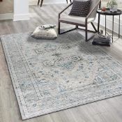 As new Vernal Peoria Machine Washable Rug - Grey, Blue and Cream - 200 x 300cm (stock image).